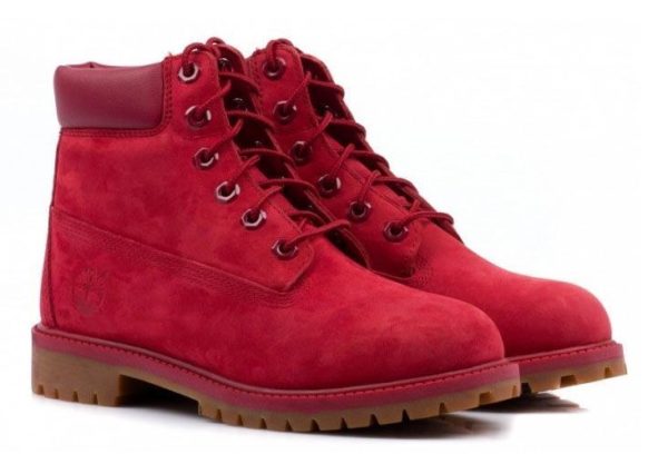 Ботинки Timberland 6 Inch Boots Red красные с мехом 35-40