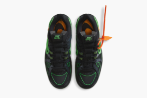 Off-White x Nike Air Rubber Dunk Green Strike черные с зеленым кожа-сетка мужские (40-44)