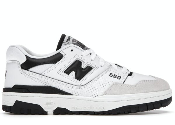 New Balance 550 Aime Leon белые с черным кожа-нубук мужские-женские (35-44)