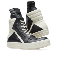 Rick Owens Geobasket чёрно-белые кожаные мужские-женские (40-44)