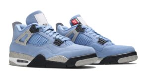 Зимние Nike Air Jordan 4 University Blue голубые нубук мужские (40-45)